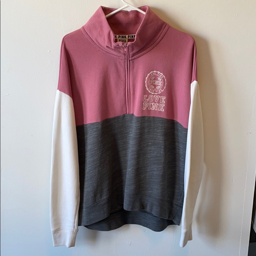 VS PINK color block half-zip